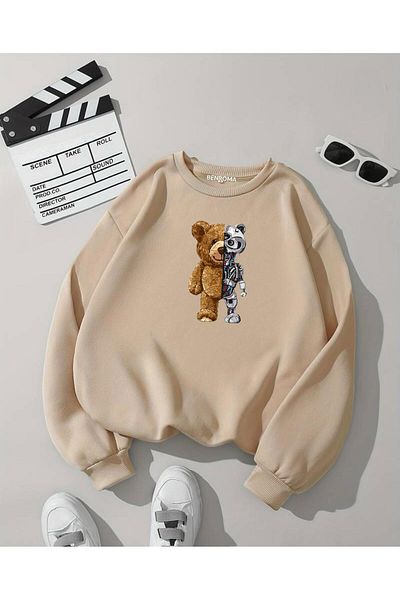 BENROMA Robokit Printed Unisex Oversize Φούτερ - Crew Neck