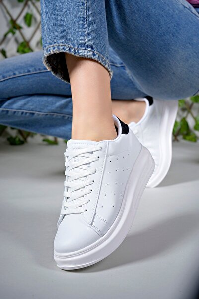 Riccon Damen Sneakers0012156 Weiß Schwarz Haut