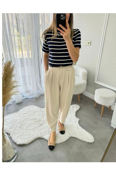 Butik Taş Rengi Şalvar Pantalon Kadın
