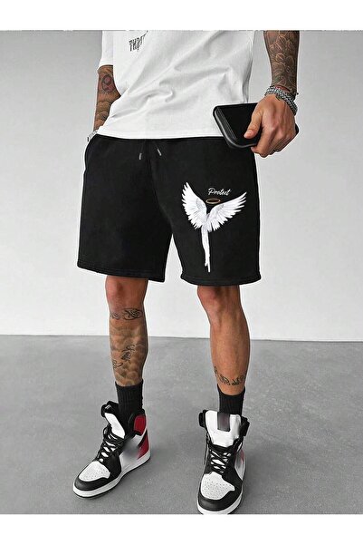 MODAVİBE Ανδρικό σορτς μόδας με στάμπα αγγέλου