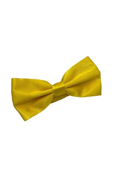 Brianze Yellow Satin Bow Tie - Solid Color