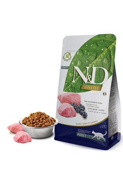N&D Prime Kuzulu Yaban Mersinli Tahılsız Yetişkin Kedi Maması 1,5 Kg