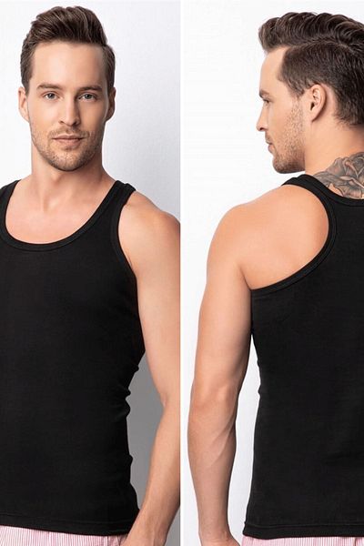 DONEX 2023 100% Cotton Rib Sports Tank Top Ανδρικό πακέτο 3 τεμαχίων