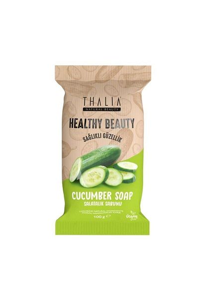 Thalia صابون صلب طبيعي منعش بخلاصة الخيار من هيلثي اند بيوتي - 100 جرام