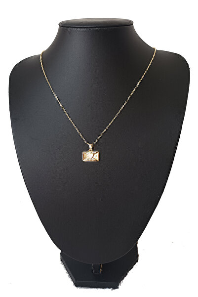 BİJUTERİ EVİ White Envelope Figured Heart Women's Necklace