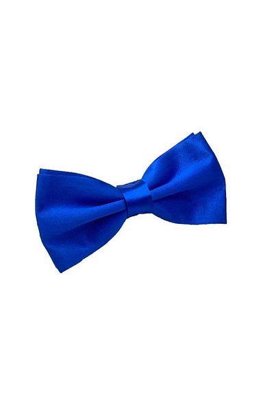 Brianze Parliament Blue Satin Bow Tie - Solid Color