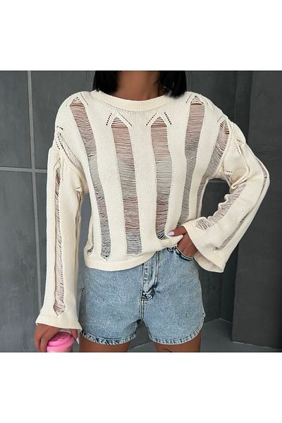 Elilook Pulover - Bej - Regular fit