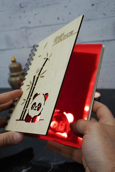 markcat دفتر ملاحظات Panda مقاس A5 - جدول أعمال غير مؤرخ ومخطط يومي