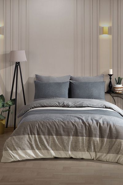 B2B Plus Cotton Double Duvet Cover Set with Fitted Sheets