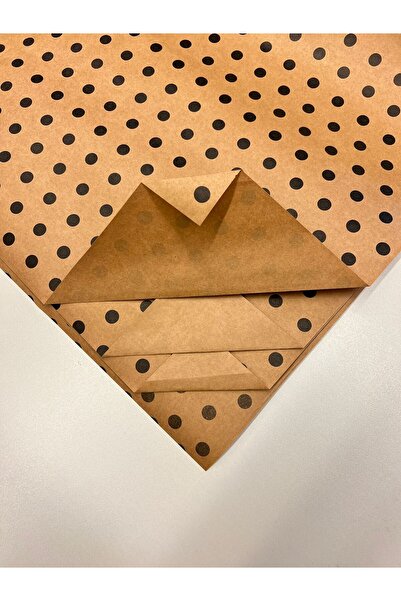 Enerji ambalaj Puantiyeli Baskılı Hediyelik Sarma Kraft Çeyiz Kaplama 125 x 1...