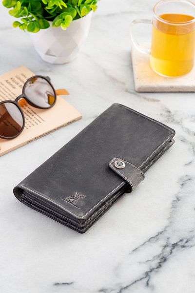 Conceria Pelle Genuine Leather Italian Model Long Wallet & Phone Holder
