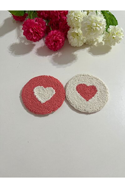 AKBAŞ DESİGN نفايات زجاجية مطرزة على شكل قلب مكونة من قطعتين