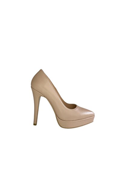 Platin Pudra Kadın Platform Stiletto