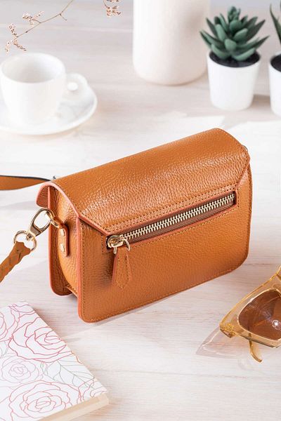 Conceria Pelle Women's Genuine Leather Satchel Bag with Strap