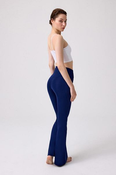 Cottonhill Women's Navy Blue Leggings with High Waist and Double Pockets - Spanish Leg