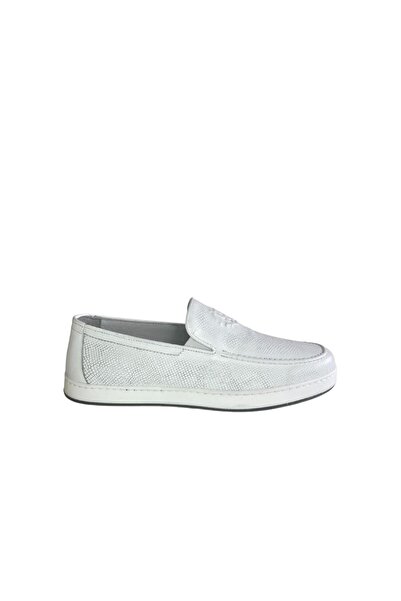 Platin Beyaz Erkek Loafer Ayakkabı