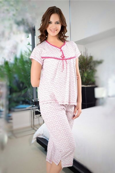 ATINÇ 092 Set pijama cu mânecă scurta pentru damă 