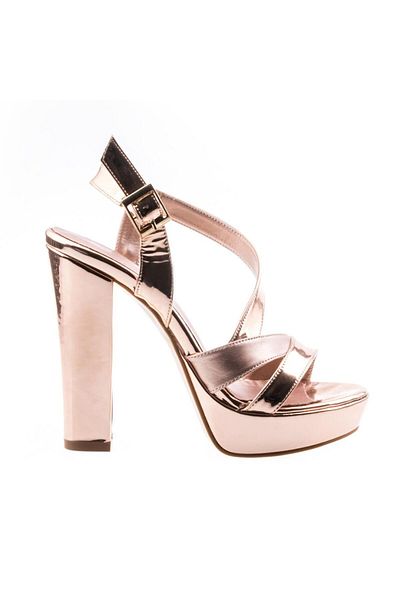 Platin Copper Platform Heel Women's Evening Dress Shoes