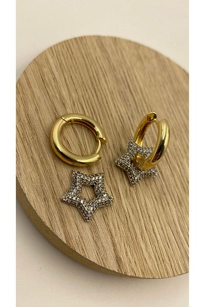 NİLLS STORE Star Earrings Zircon Cubic Zirconia Swing Earrings