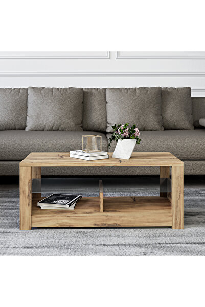 İNARCH DİZAYN Aydos Cam Raflı Orta Sehpa Kilim, Ev-Ofis