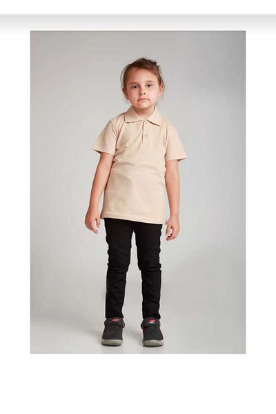 Öz klas Store Tricou de școală unisex din bumbac de culoare bej