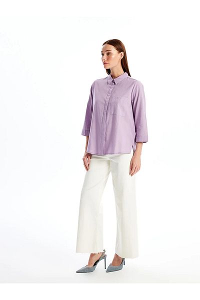 LC Waikiki Lcwaikiki Classic Lilac Women's Straight Shirt