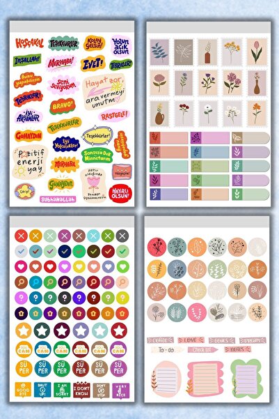 Craft Sticker Defteri 610 Adet Renkli Etiket Defteri , Sticker Book , Sticker Seti , Defter , Planlayıcı