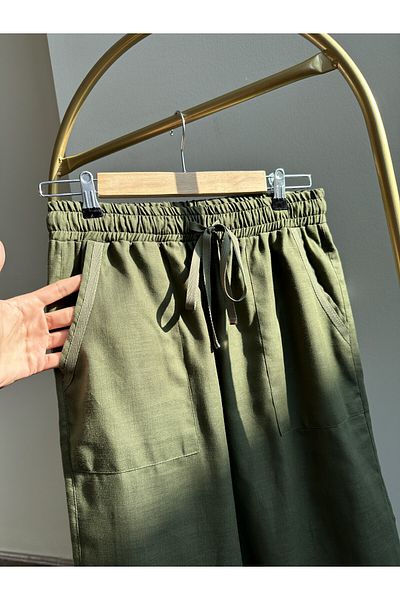 VALERY High Waist Linen Trousers - Pocketed