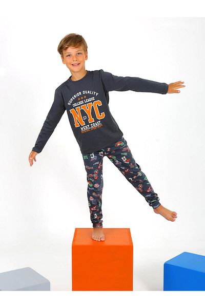 vitmo Boy's 100% Cotton Long Sleeve Pajama Set - West Coast