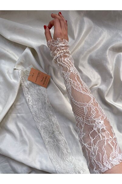 Butik Beyaz Dantel eldiven Kolluk
