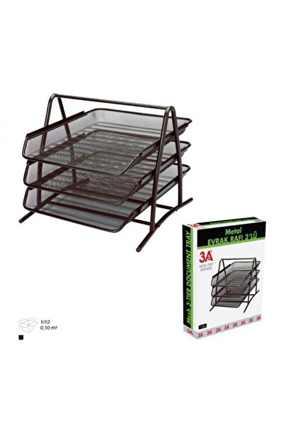 Genel Markalar Metal Evrak Rafı 3lü Perfore Siyah