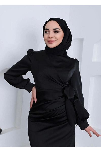 modadeywearst Σατέν Βραδινό Φόρεμα - Πλαϊνή Γραβάτα