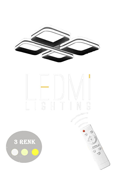 Ledmi Lighting Çift kasa Özel 4 Parça Model Kumandalı Led Tavan Avizesi, 3 Renk Aydınlatmalı, Plafonyer,modern,spor