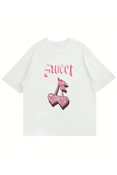 Mad&Calf Μπλουζάκι Unisex Sweet Cherry με στάμπα με λαιμόκοψη