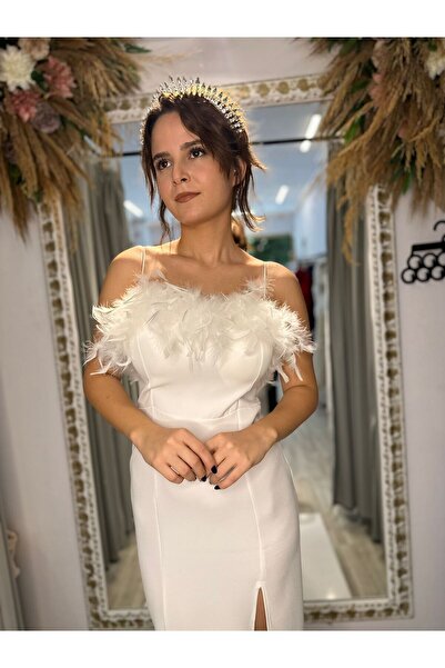 bm atelier nikah nişan saten elbise söz isteme beyaz abiye after parti