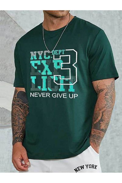 Medinenur Μπλουζάκι NYC Printed Unisex Crew Neck T-shirt