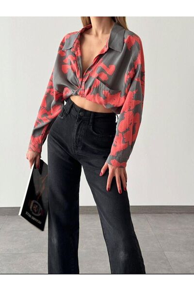 Bisou Etnik Desenli Renkli Gömlek