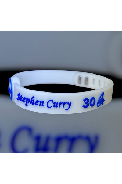 PurpleJam Stephen Curry White Adjustable Basketball Bracelet