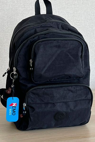 FCSTORE School Bag Unisex Black Medium Size Waterproof Clinker Fabric Travel Laptop Bag Waterproof