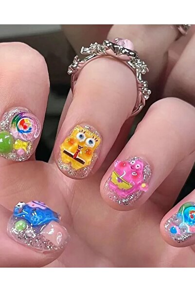 Beauty Box Spongebob 3d Nail Charms Profesyonel Mini Tırnak Süsleri Nail Art ...