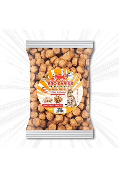 PRO CANİNE 55 HAIRBALL TON BALIKLI -KARİDESLİ YETİŞKİN KEDİ MAMASI 250 gr