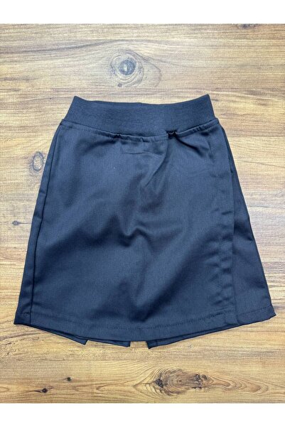 ALKANO Kız Çocuk Beli Tam Ribanalı Kanvas Keten Okul Şort Etek