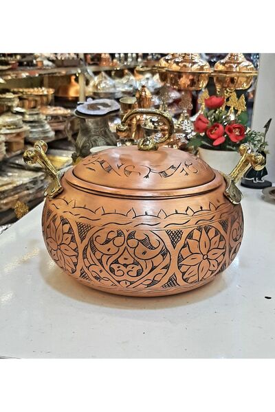 Yıldız çelik bakır lüks oyma 22 cm güveç tencere