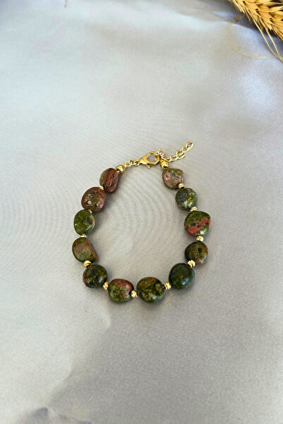 Suerte Accessories Tımbıl Helyotrop (Kan Taşı) Doğal Taş El Yapımı Altın Akse...