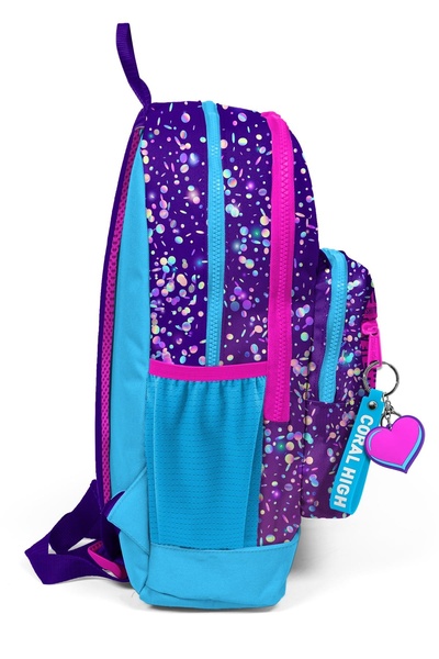Yaygan Coral High Kids Mor Mavi Pembe Kalp Desenli 3’lü Okul Çanta Seti SET0123740