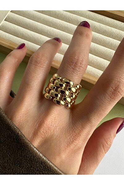 ringbox Gold Hasır Örme Yüzük