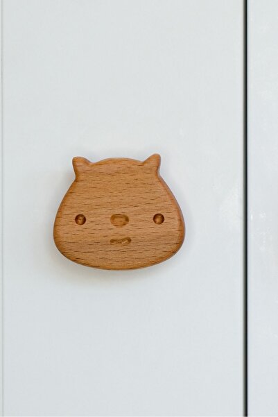 Üreet Cat Pattern (1 Pc) Baby Kids Room Wooden Furniture Cabinet Drawer Handle