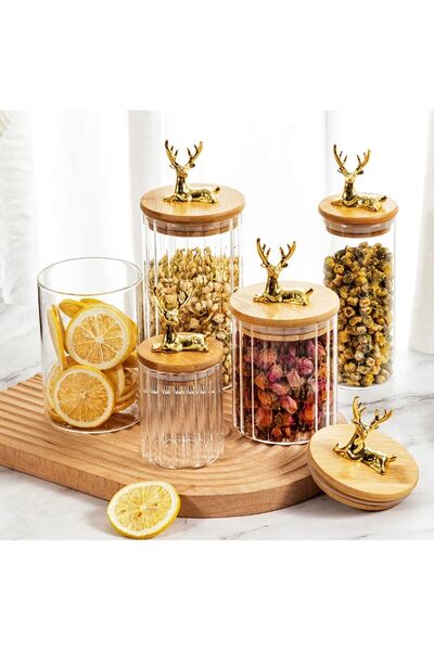Vivien Home Vacuum Borosilicate Set of 3 Glass Kezze with Bamboo Lid