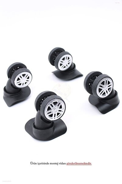 ERDAL DERİ Plastik Valiz Tekerleği Çift Teker Yönsüz 4' Lü Set 4 Parça Tkr01