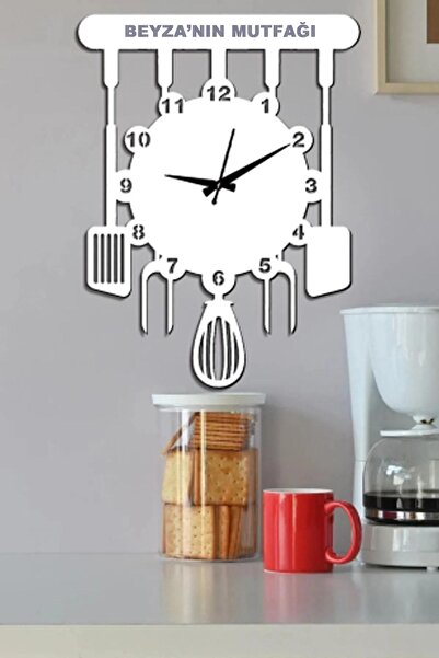 Ensa Design Kişiye Özel Ahşap Dekoratif Mutfak Saati 40cm